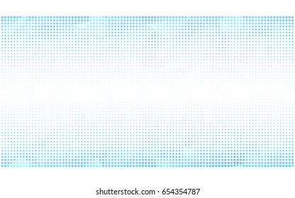 Light BLUE vector modern geometrical circle abstract background. Dotted texture template. Geometric pattern in halftone style with gradient. 