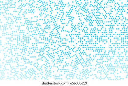 Light BLUE vector modern geometrical circle abstract background. Dotted texture template. Geometric pattern in halftone style with gradient. 