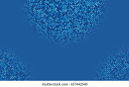 Light BLUE vector modern geometrical circle abstract background. Dotted texture template. Geometric pattern in halftone style with gradient. 