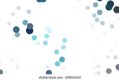 Light BLUE vector modern geometrical circle abstract background. Dotted texture template. Geometric pattern in halftone style with gradient. 