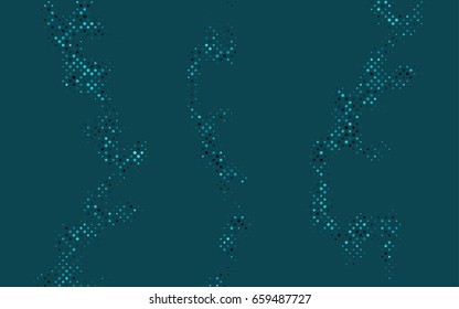 Light BLUE vector modern geometrical circle abstract background. Dotted texture template. Geometric pattern in halftone style with gradient. 