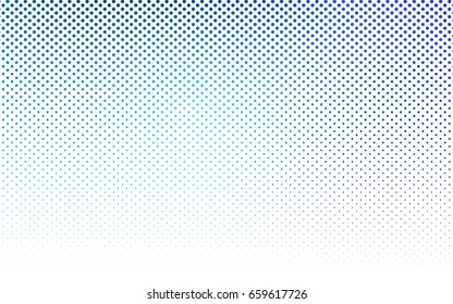 Light BLUE vector modern geometrical circle abstract background. Dotted texture template. Geometric pattern in halftone style with gradient. 