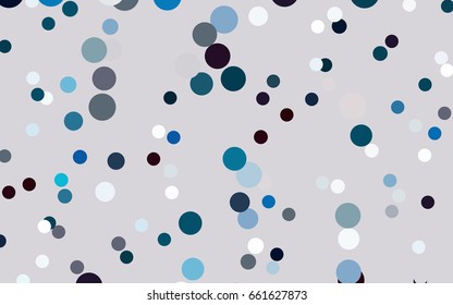 Light BLUE vector modern geometrical circle abstract background. Dotted texture template. Geometric pattern in halftone style with gradient. 