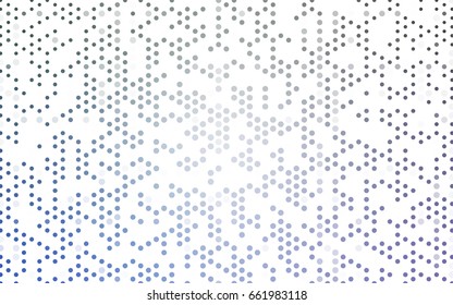 Light BLUE vector modern geometrical circle abstract background. Dotted texture template. Geometric pattern in halftone style with gradient. 