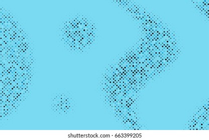 Light BLUE vector modern geometrical circle abstract background. Dotted texture template. Geometric pattern in halftone style with gradient. 