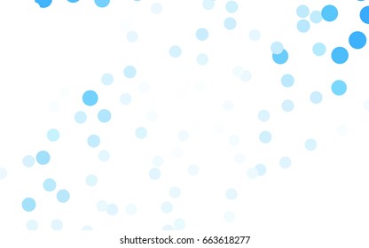 Light BLUE vector modern geometrical circle abstract background. Dotted texture template. Geometric pattern in halftone style with gradient. 