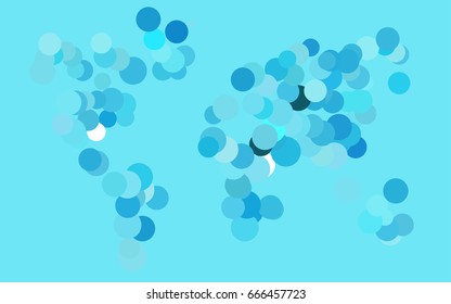 Light BLUE vector modern geometrical circle abstract background. Dotted texture template. Geometric pattern in halftone style with gradient. 