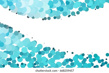 Light BLUE vector modern geometrical circle abstract background. Dotted texture template. Geometric pattern in halftone style with gradient. 