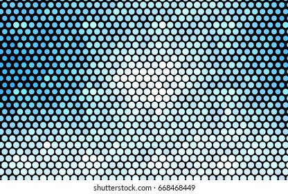 Light BLUE vector modern geometrical circle abstract background. Dotted texture template. Geometric pattern in halftone style with gradient. 