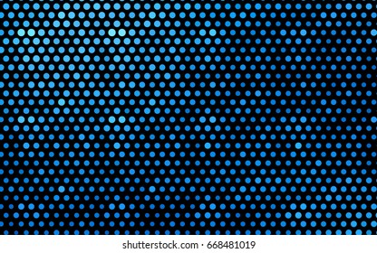 Light BLUE vector modern geometrical circle abstract background. Dotted texture template. Geometric pattern in halftone style with gradient. 