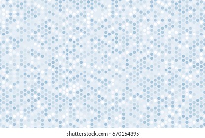 Light BLUE vector modern geometrical circle abstract background. Dotted texture template. Geometric pattern in halftone style with gradient. 
