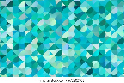 Light BLUE vector modern geometrical circle abstract background. Dotted texture template. Geometric pattern in halftone style with gradient. 