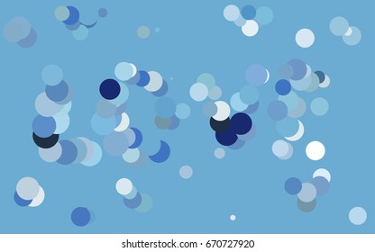 Light BLUE vector modern geometrical circle abstract background. Dotted texture template. Geometric pattern in halftone style with gradient. 