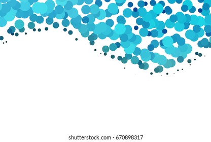 Light BLUE vector modern geometrical circle abstract background. Dotted texture template. Geometric pattern in halftone style with gradient. 