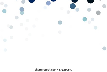Light BLUE vector modern geometrical circle abstract background. Dotted texture template. Geometric pattern in halftone style with gradient. 