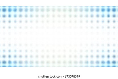 Light BLUE vector modern geometrical circle abstract background. Dotted texture template. Geometric pattern in halftone style with gradient. 