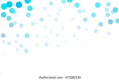 Light BLUE vector modern geometrical circle abstract background. Dotted texture template. Geometric pattern in halftone style with gradient. 