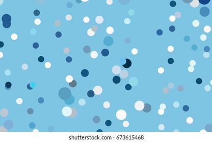 Light BLUE vector modern geometrical circle abstract background. Dotted texture template. Geometric pattern in halftone style with gradient. 