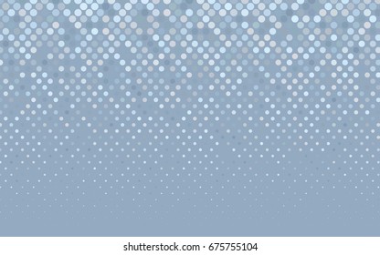 Light BLUE vector modern geometrical circle abstract background. Dotted texture template. Geometric pattern in halftone style with gradient. 