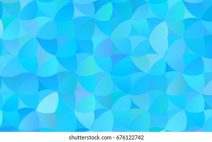 Light BLUE vector modern geometrical circle abstract background. Dotted texture template. Geometric pattern in halftone style with gradient. 