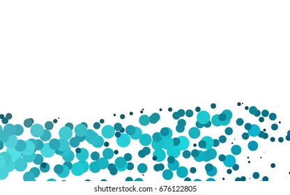 Light BLUE vector modern geometrical circle abstract background. Dotted texture template. Geometric pattern in halftone style with gradient. 
