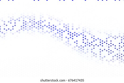 Light BLUE vector modern geometrical circle abstract background. Dotted texture template. Geometric pattern in halftone style with gradient. 