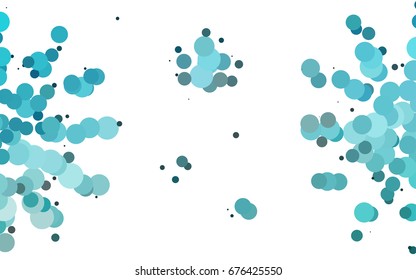 Light BLUE vector modern geometrical circle abstract background. Dotted texture template. Geometric pattern in halftone style with gradient. 