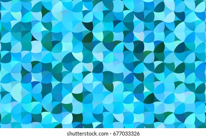 Light BLUE vector modern geometrical circle abstract background. Dotted texture template. Geometric pattern in halftone style with gradient. 
