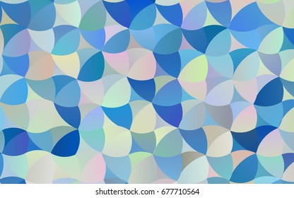 Light BLUE vector modern geometrical circle abstract background. Dotted texture template. Geometric pattern in halftone style with gradient. 