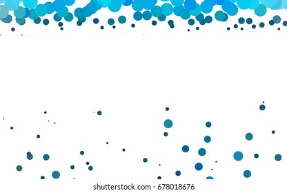 Light BLUE vector modern geometrical circle abstract background. Dotted texture template. Geometric pattern in halftone style with gradient. 