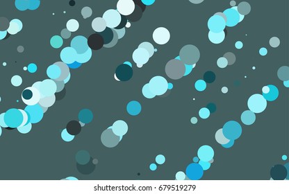 Light BLUE vector modern geometrical circle abstract background. Dotted texture template. Geometric pattern in halftone style with gradient. 