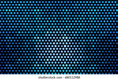 Light BLUE vector modern geometrical circle abstract background. Dotted texture template. Geometric pattern in halftone style with gradient. 