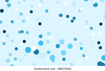 Light BLUE vector modern geometrical circle abstract background. Dotted texture template. Geometric pattern in halftone style with gradient. 