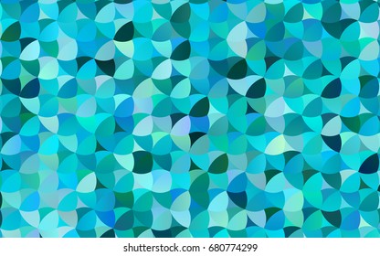 Light BLUE vector modern geometrical circle abstract background. Dotted texture template. Geometric pattern in halftone style with gradient. 