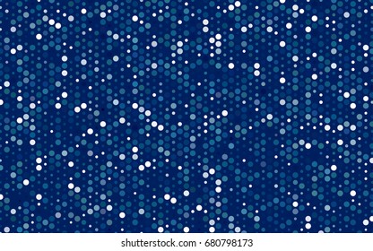 Light BLUE vector modern geometrical circle abstract background. Dotted texture template. Geometric pattern in halftone style with gradient. 