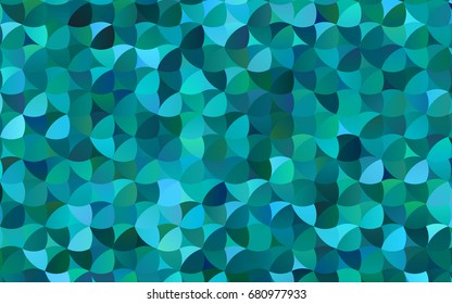 Light BLUE vector modern geometrical circle abstract background. Dotted texture template. Geometric pattern in halftone style with gradient. 