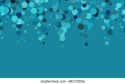 Light BLUE vector modern geometrical circle abstract background. Dotted texture template. Geometric pattern in halftone style with gradient. 