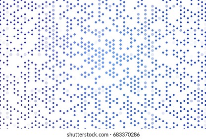 Light BLUE vector modern geometrical circle abstract background. Dotted texture template. Geometric pattern in halftone style with gradient. 