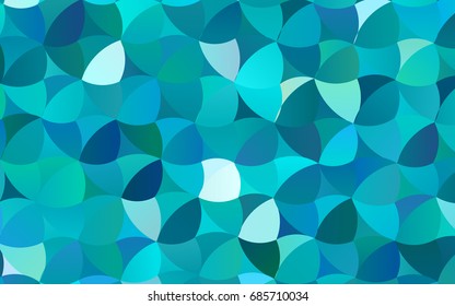 Light BLUE vector modern geometrical circle abstract background. Dotted texture template. Geometric pattern in halftone style with gradient. 