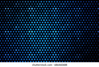 Light BLUE vector modern geometrical circle abstract background. Dotted texture template. Geometric pattern in halftone style with gradient. 