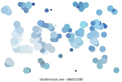 Light BLUE vector modern geometrical circle abstract background. Dotted texture template. Geometric pattern in halftone style with gradient. 