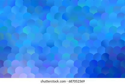 Light BLUE vector modern geometrical circle abstract background. Dotted texture template. Geometric pattern in halftone style with gradient. 