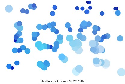 Light BLUE vector modern geometrical circle abstract background. Dotted texture template. Geometric pattern in halftone style with gradient. 