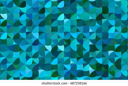 Light BLUE vector modern geometrical circle abstract background. Dotted texture template. Geometric pattern in halftone style with gradient. 