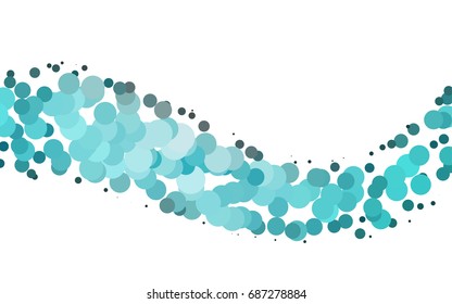 Light BLUE vector modern geometrical circle abstract background. Dotted texture template. Geometric pattern in halftone style with gradient. 