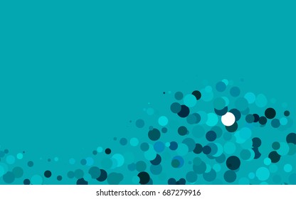 Light BLUE vector modern geometrical circle abstract background. Dotted texture template. Geometric pattern in halftone style with gradient. 