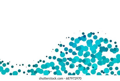 Light BLUE vector modern geometrical circle abstract background. Dotted texture template. Geometric pattern in halftone style with gradient. 