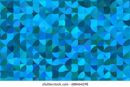 Light BLUE vector modern geometrical circle abstract background. Dotted texture template. Geometric pattern in halftone style with gradient. 