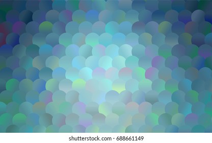 Light BLUE vector modern geometrical circle abstract background. Dotted texture template. Geometric pattern in halftone style with gradient. 