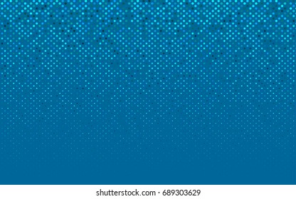Light BLUE vector modern geometrical circle abstract background. Dotted texture template. Geometric pattern in halftone style with gradient. 